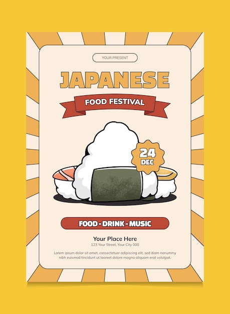 Vector japanese food promotion poster design suitable for promotion poster