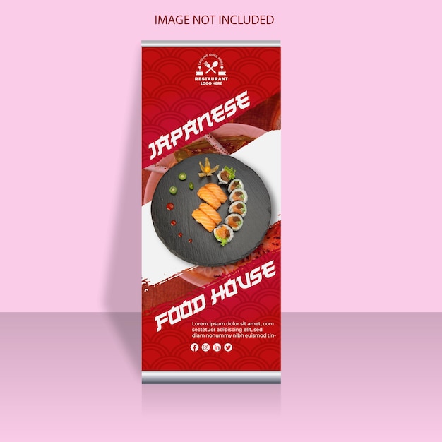 Cibo giapponese roll up banner design