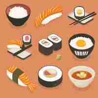 Vector japanese food