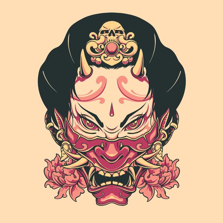 Vector japanese geisha illustration vector art