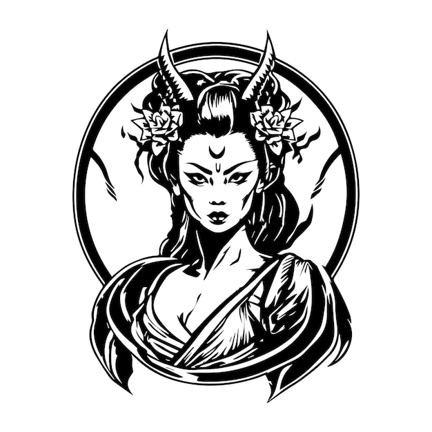 Japanese Geisha Logo Illustration Elegant and Timeless