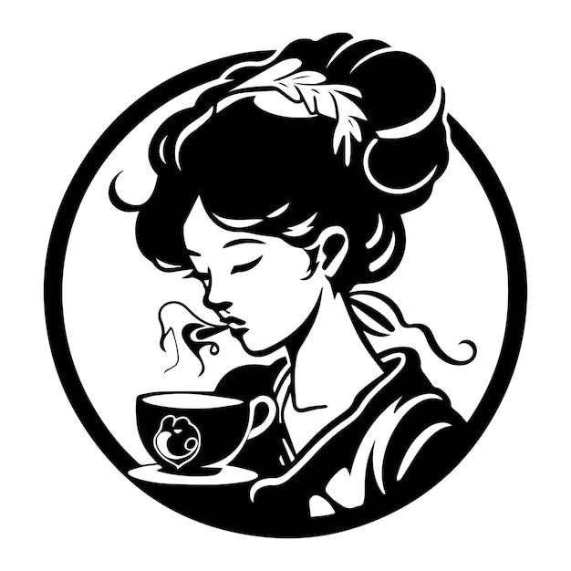 Vector japanese girl logo