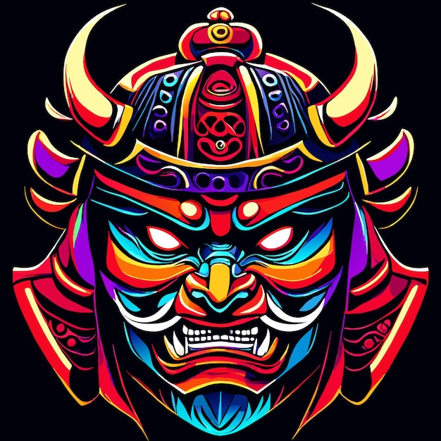 Vector japanese heritage samurai mask vector graphics