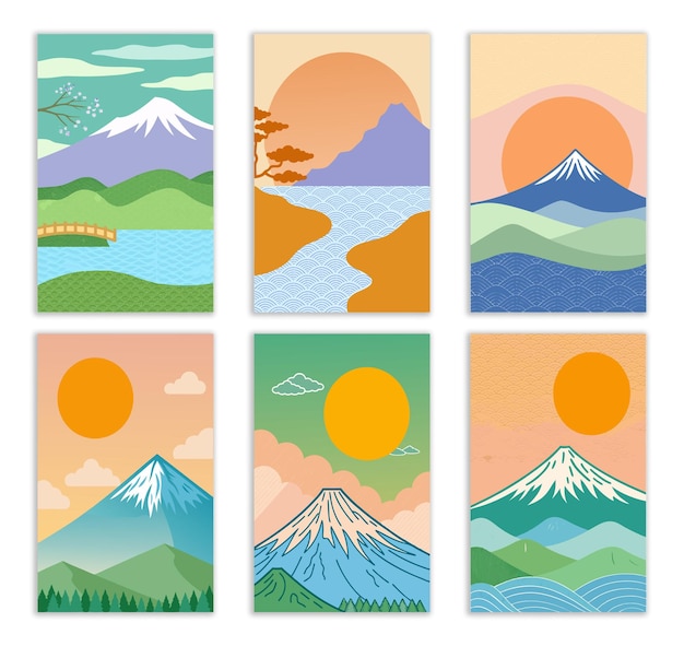 japanese inspired minimalist cover designs for projects