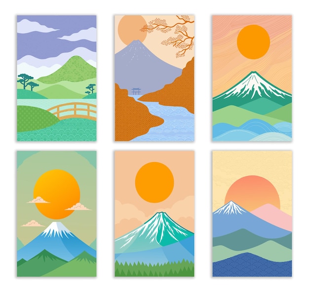 japanese inspired minimalist cover designs for projects