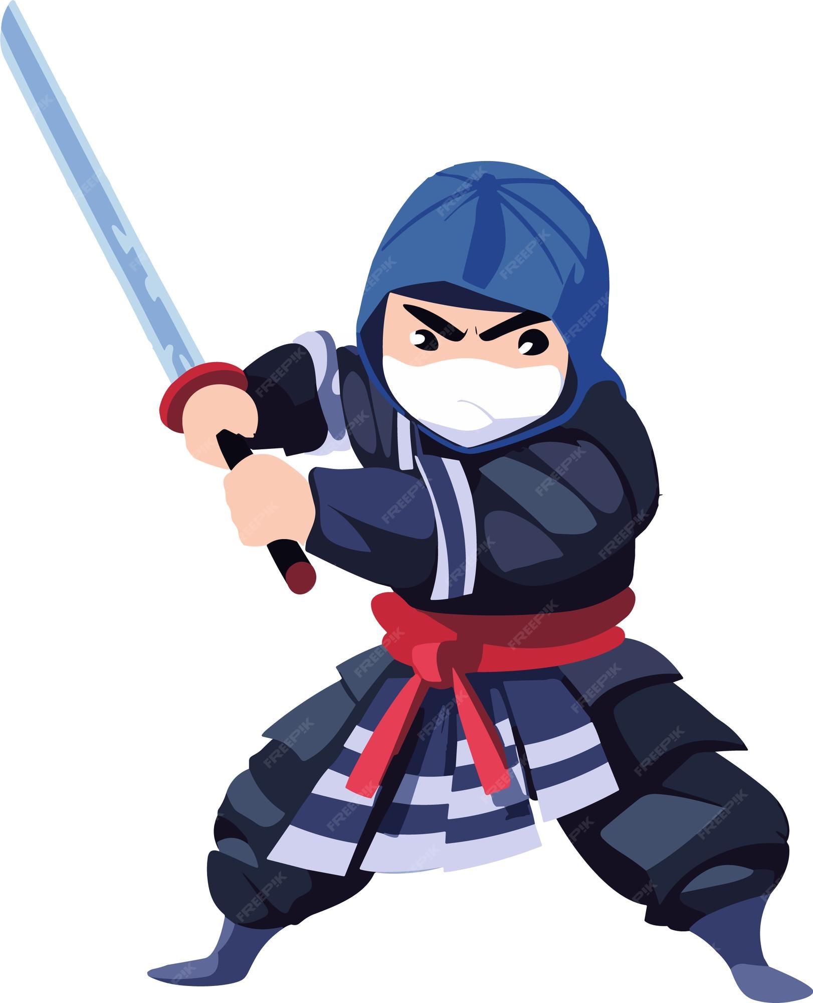 personagem de desenho animado do guerreiro ninja japonês. 4903195 Vetor no  Vecteezy