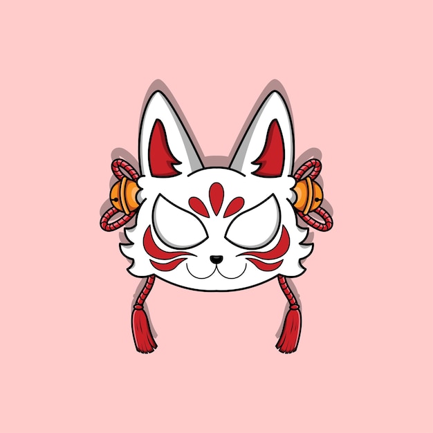 japanese kitsune mask vector illustration
