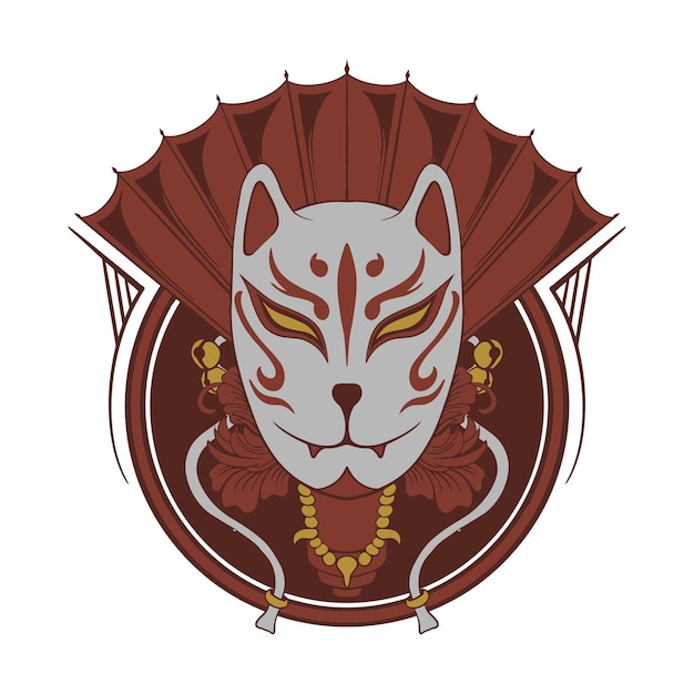 Vector japanese kitsune mask