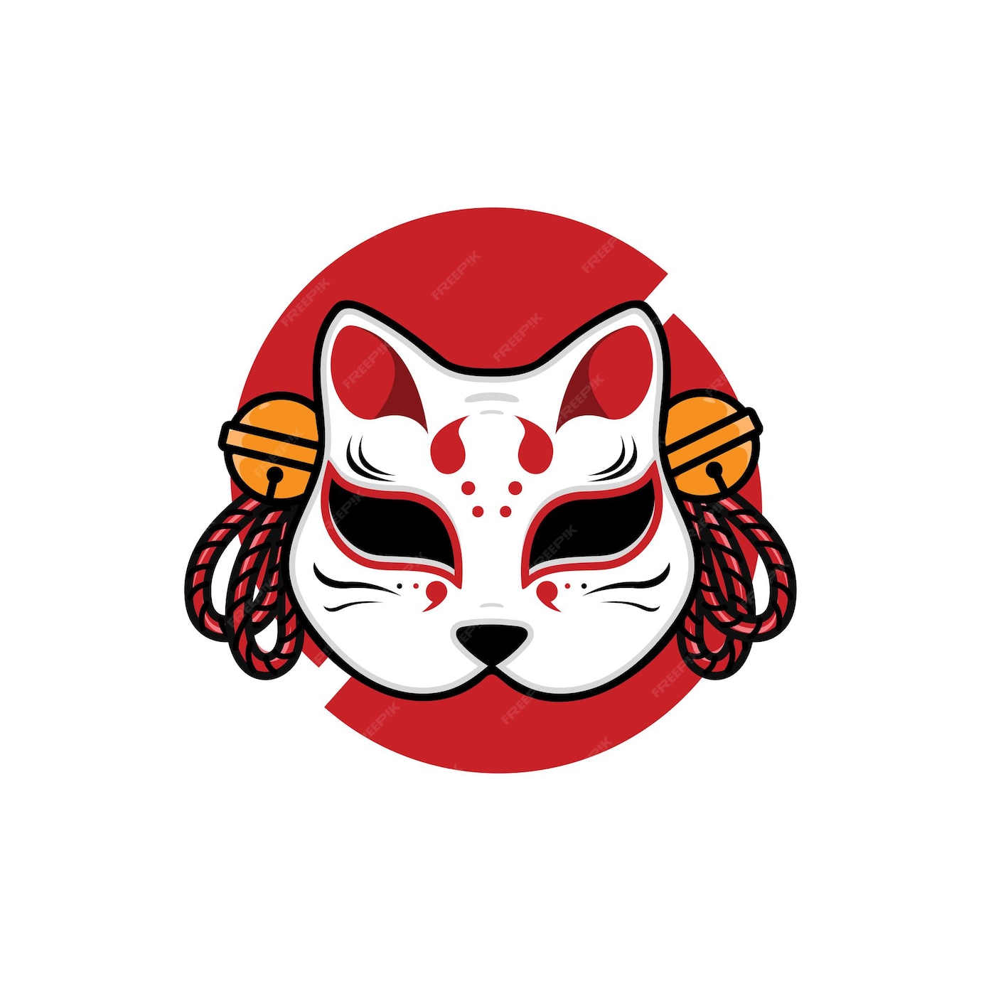 Premium Vector | Japanese kitsune mask