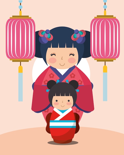 japanese kokeshi doll kimono