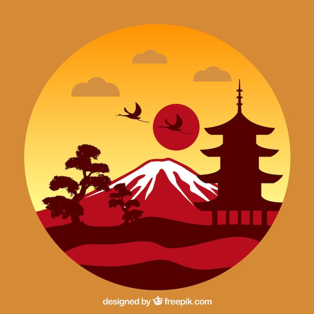 Vector japanese landscape