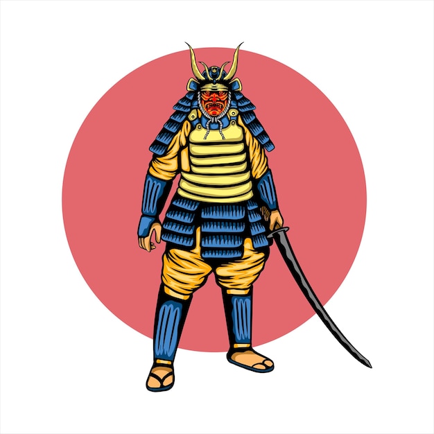 Vector japanese legendary samurai vector design illustration