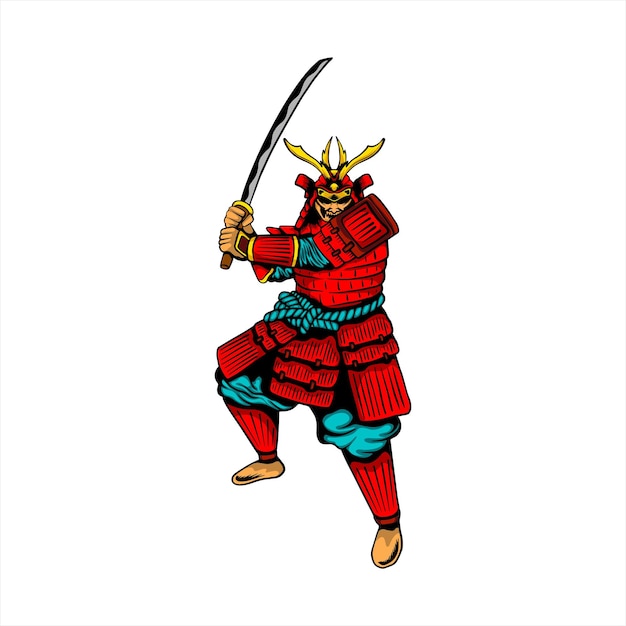 日本の伝説的な侍ベクトルデザインイラスト