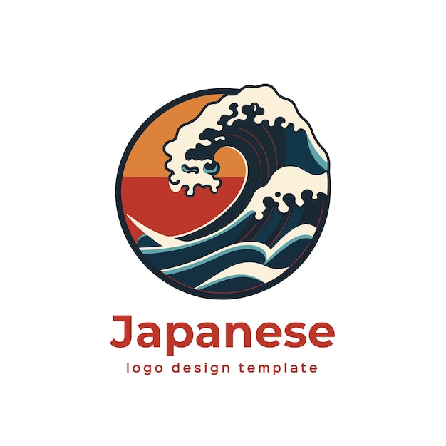 japanese logo template vector icon element isolated on white background