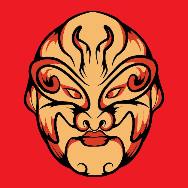 Vector japanese mask kabuki