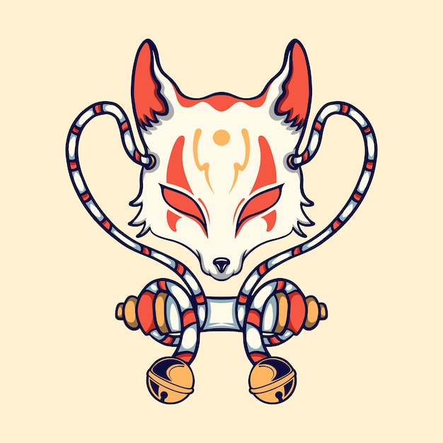 Japanese mask kitsune vector art