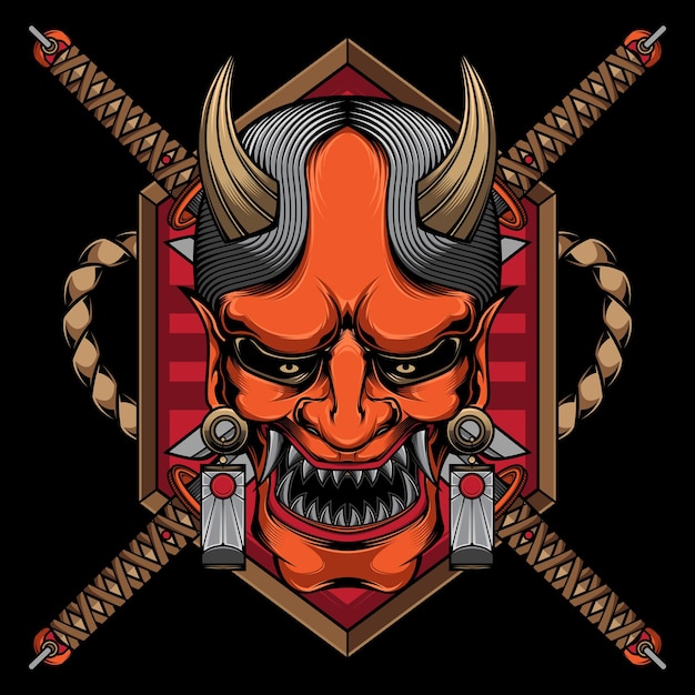 Japanese mask logo hannya