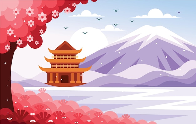 Japanese Nature Vector Illustration