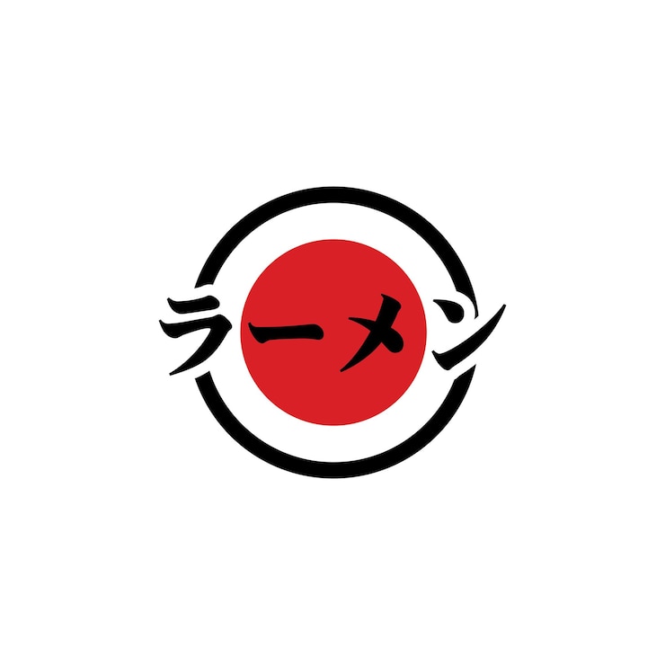 Vector japanese noodle logo template design
