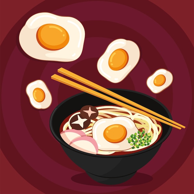 Japanese noodles and egg