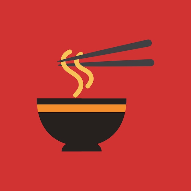 Vector japanese noodles vector illustration, asian food