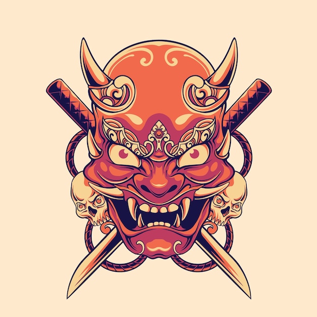 Vector japanese onimaru mask vector art