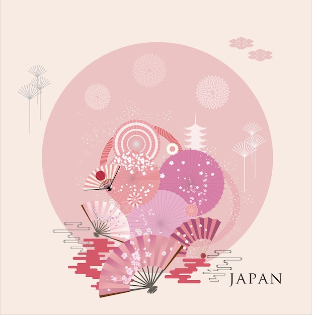 Japanese pattern style background design