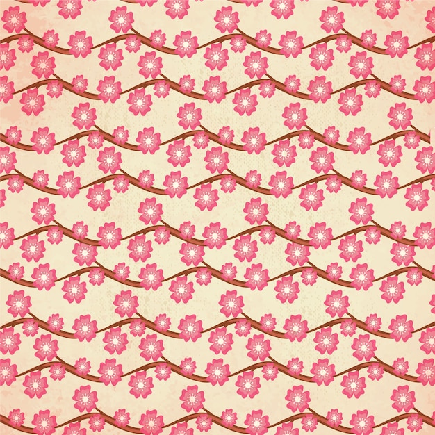 Vector japanese patters with cherry blossom