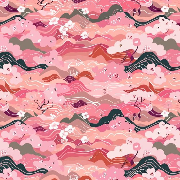 Japanese_pink_pattern_vector_ilustration