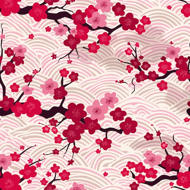 Japanese_pink_pattern_vector_ilustration