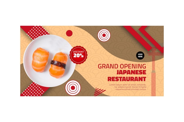 Vector japanese restaurant banner