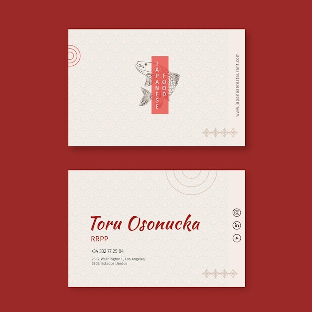 Japanese restaurant business card template pack