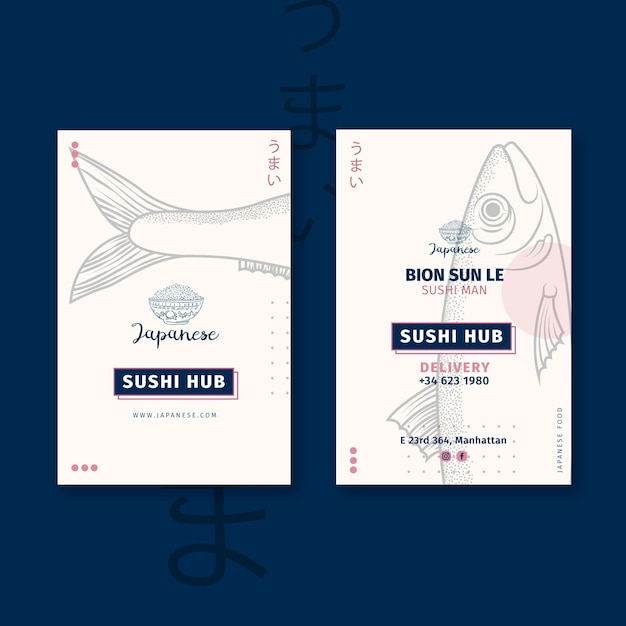 Vector japanese restaurant business card template