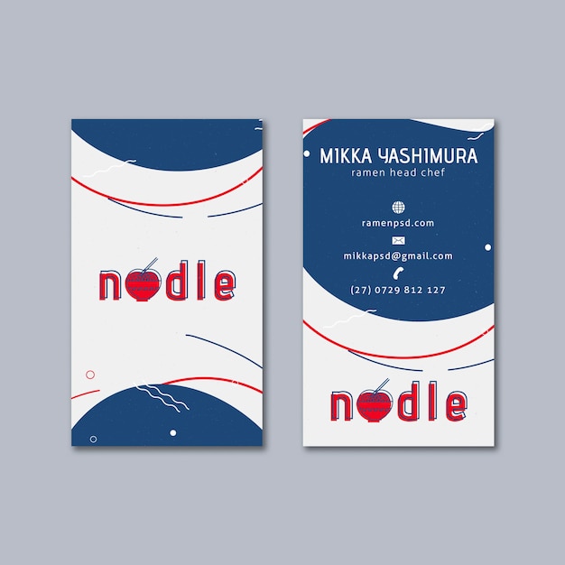 Vector japanese restaurant vertical business card