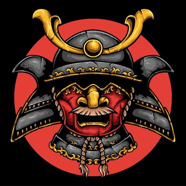 Vector japanese ronin samurai mask