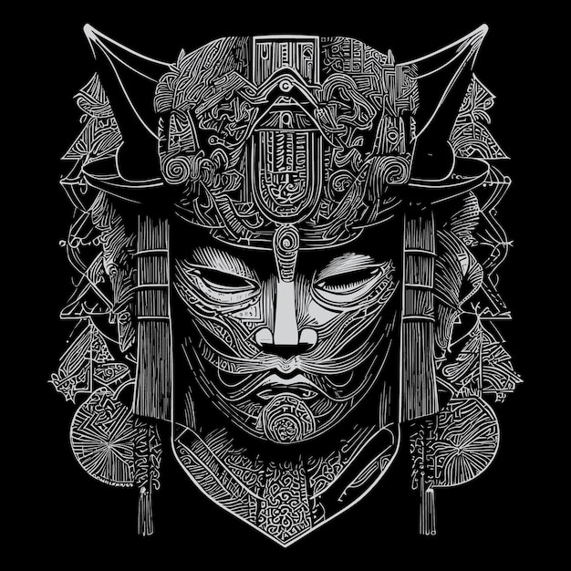 Maschera da samurai giapponese o menpo, era un pezzo cruciale di armatura indossato dai guerrieri samurai