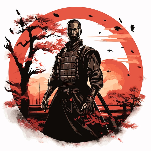 Vector japanese samurai vector art