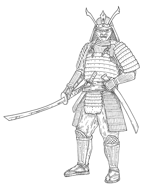 ancient samurai drawing