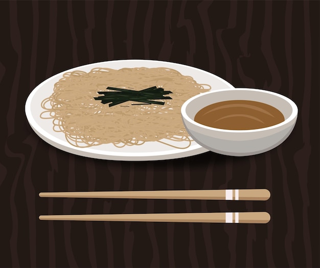 Japanese Soba Noodle Illustration