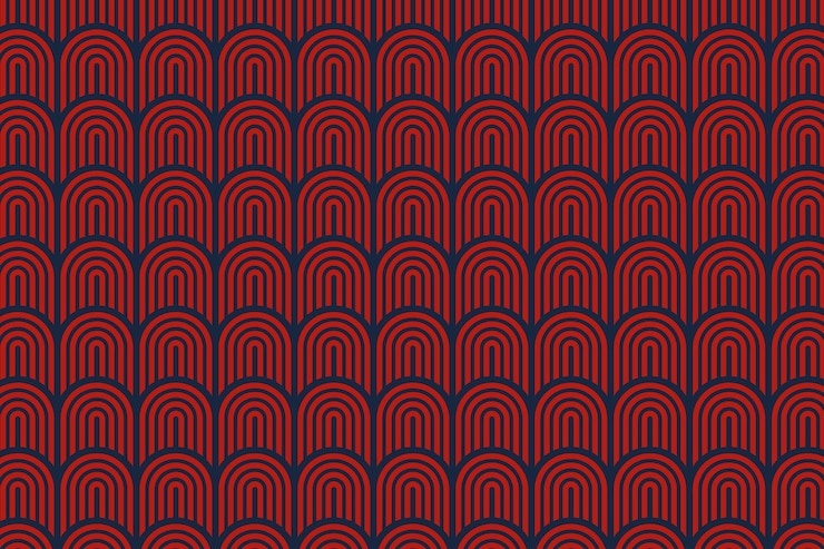 Vector japanese style red and blue fish scale or scallop pattern vector illustration