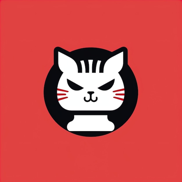 Premium Vector  A cat head icon japan style