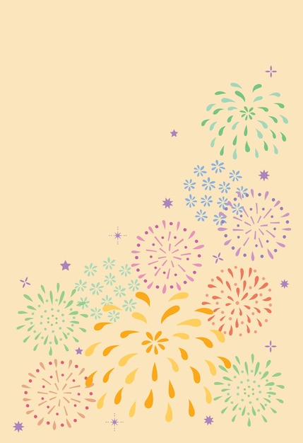 Japanese summer greeting card of the fireworks display.