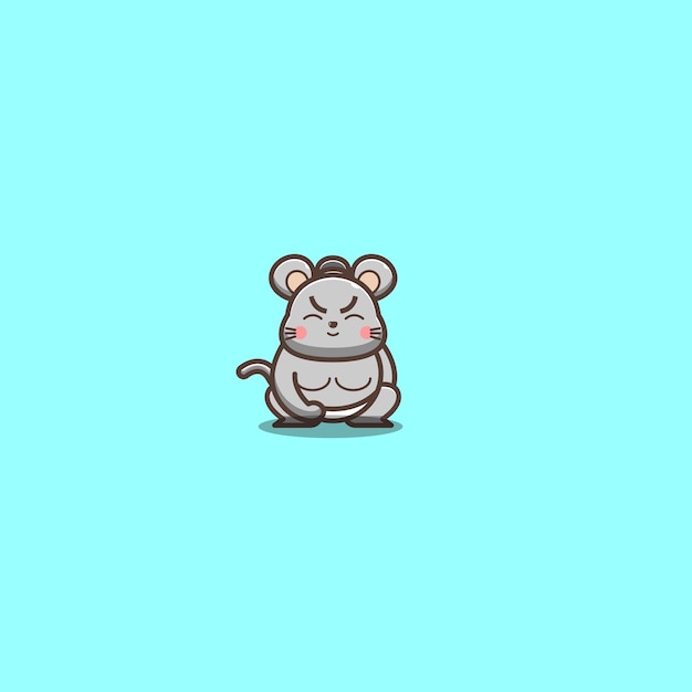 Japanese sumo mouse vector illustration