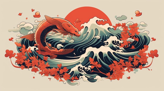 Japanese tattoo vector background