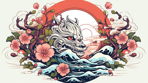 Japanese tattoo vector background