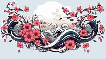 Vector japanese tattoo vector background