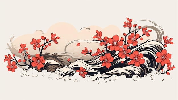 Vector japanese tattoo vector background