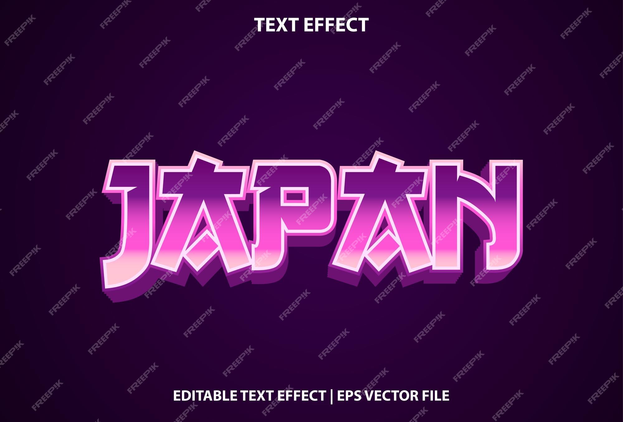 Premium Vector | Japanese text effect with purple color gradient for