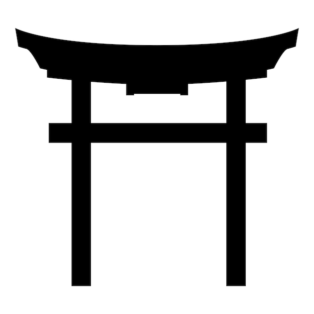 Vector japanese torii gate icon illustration background