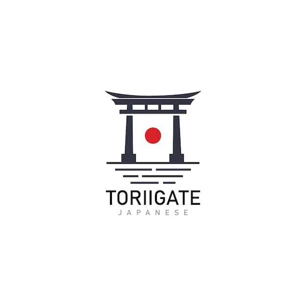 Вектор Японские ворота тории логотип и значок дизайна символов